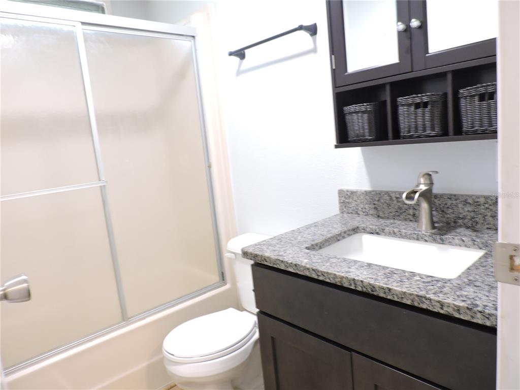 294 Tiger Lake Road Lake Wales, FL 33898 - Photo 35 of 56 a bathroom with a granite countertop sink toilet and shower