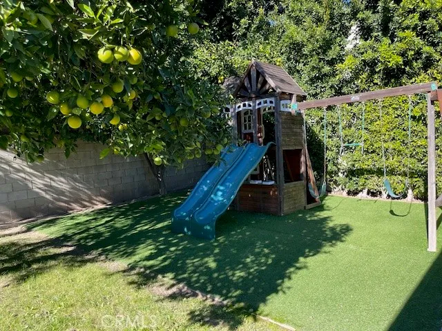 a view of an outdoor space and swimming pool