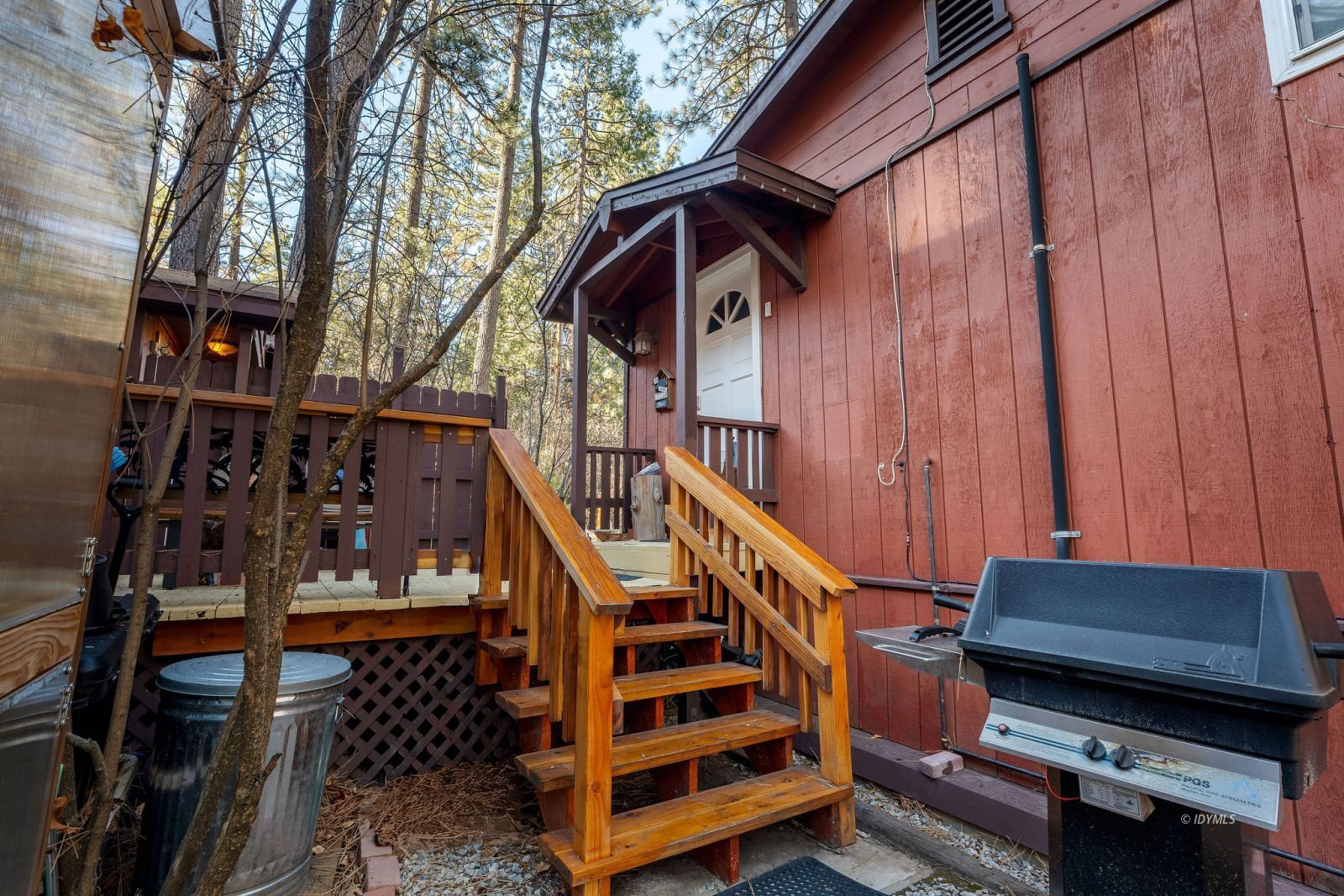 52805 Idyllmont Road Idyllwild, CA 92549 - Photo 30 of 53 a view of deck with wooden floor and stairs