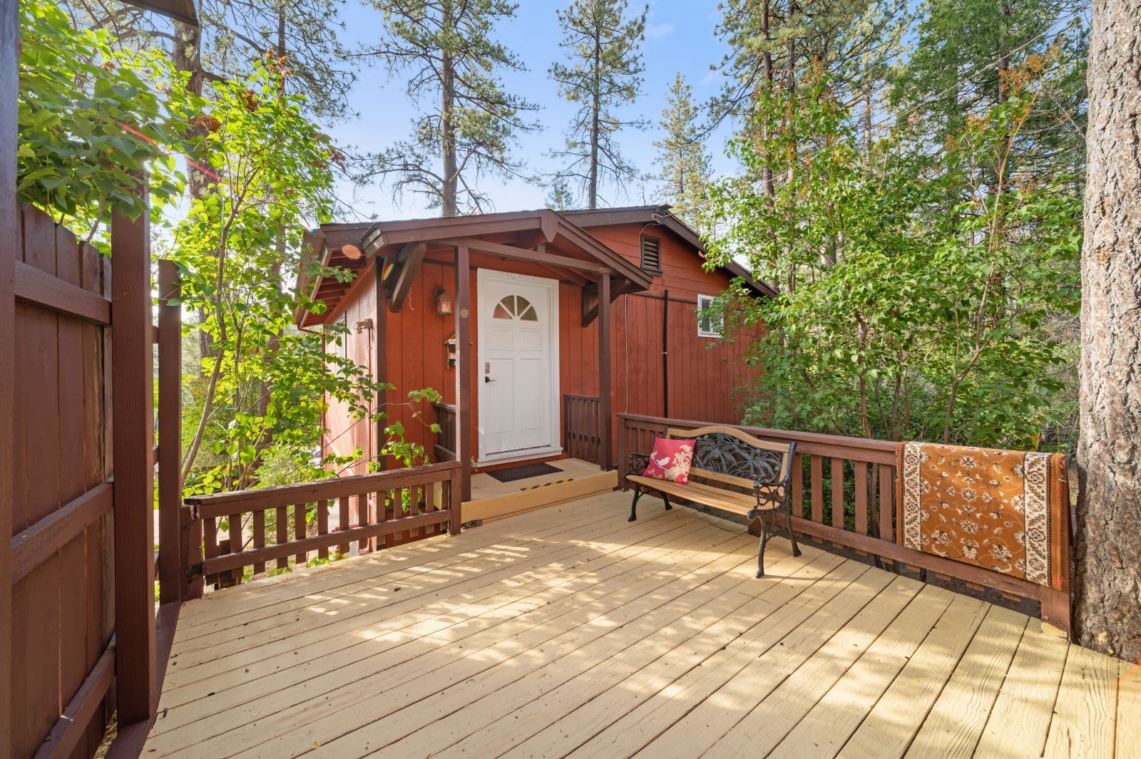 52805 Idyllmont Road Idyllwild, CA 92549 - Photo 49 of 52 a view of a deck with wooden floor and furniture