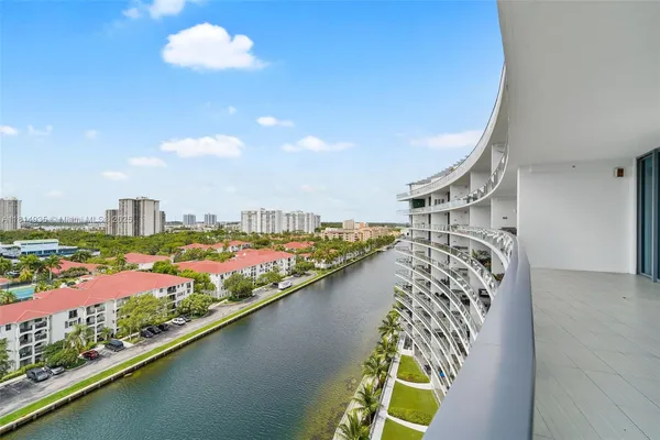 a view of a city from a balcony