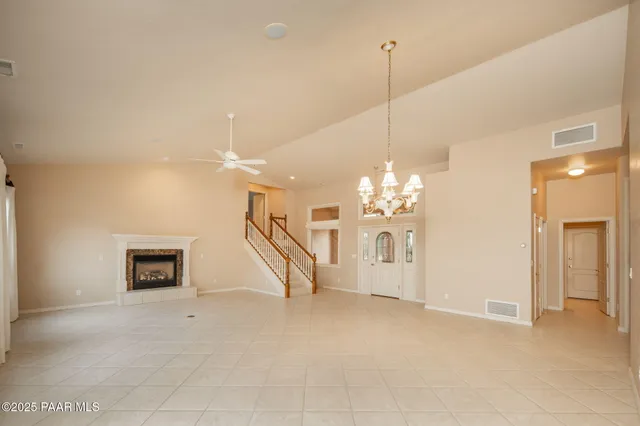 a view of a livingroom with a chandelier