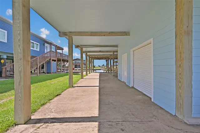 a view of a lobby with a garden and plants