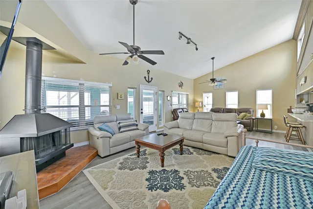 a living room with furniture