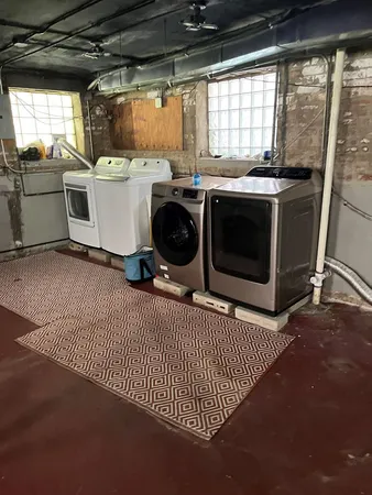 a storage room with a stove top oven