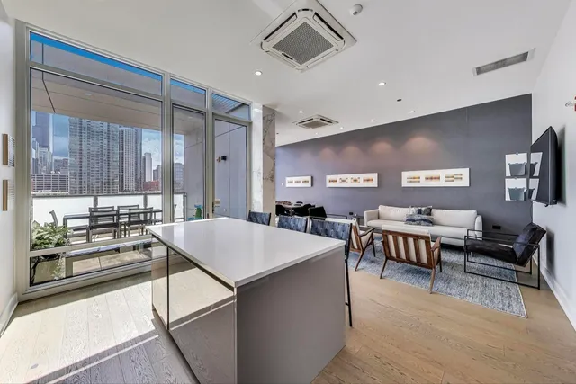 a living room with furniture