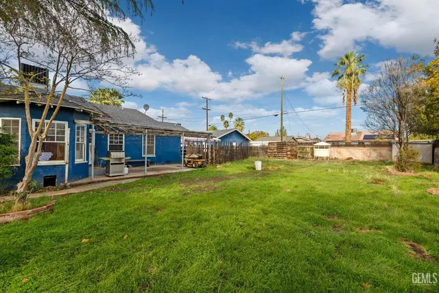 a aerial view of a house with garden