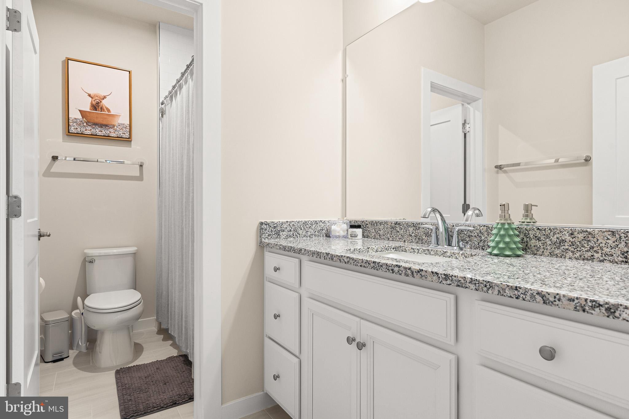 43769 Transit Square Ashburn, VA 20147 - Photo 26 of 36 a bathroom with a granite countertop sink and a toilet