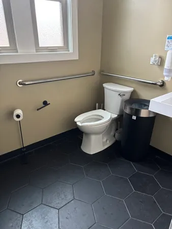 a bathroom with a toilet