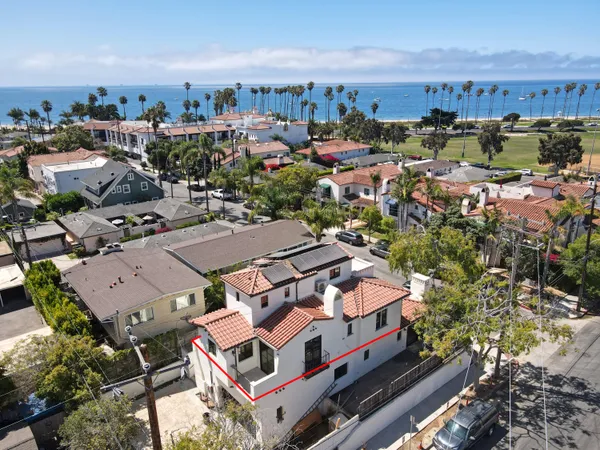 an aerial view of multiple house