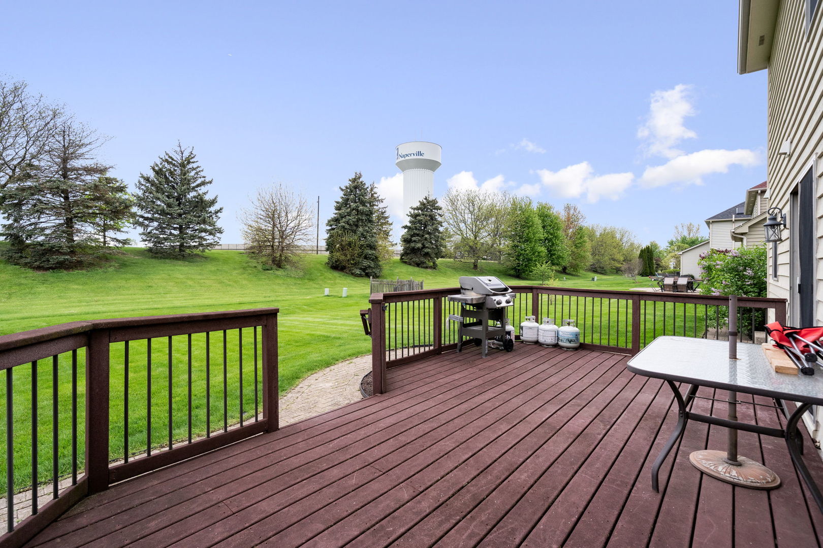 4123 Easy Circle Naperville, IL 60564 - Photo 40 of 45 a view of a wooden deck with a big yard