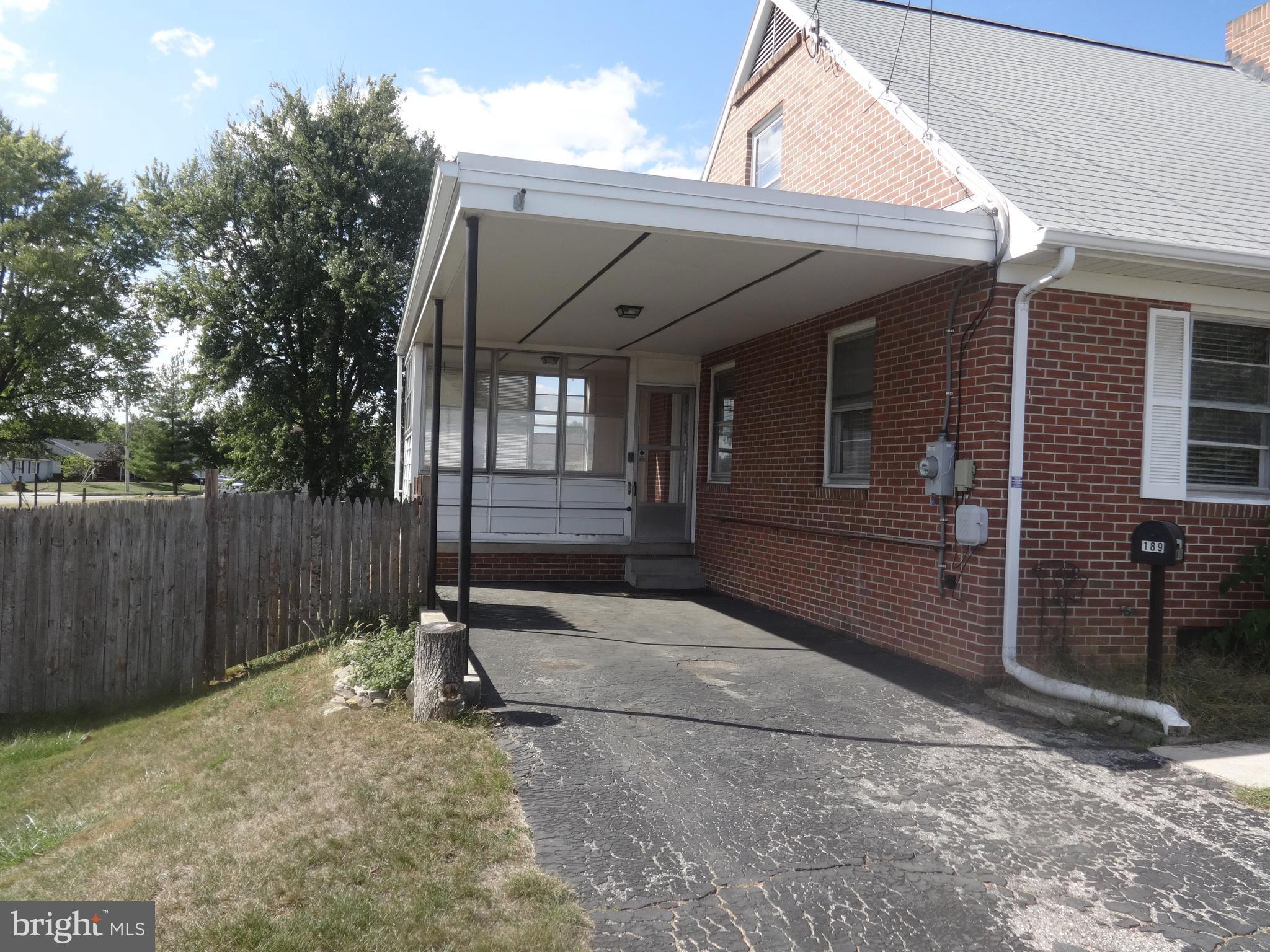 189 Filbert Street Hanover, PA 17331 - Photo 2 of 24 Left Side of Home Carport and Covered Porch