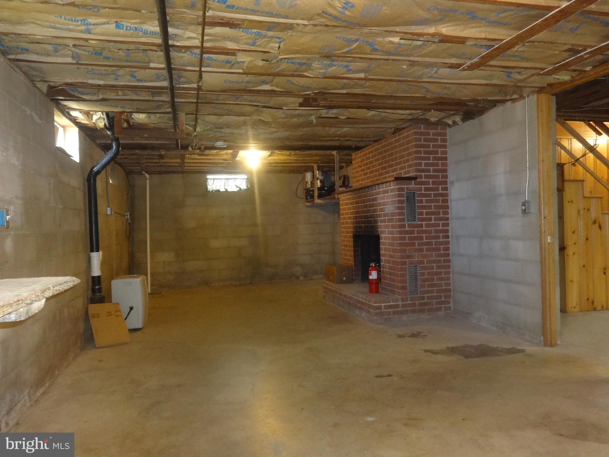 189 Filbert Street Hanover, PA 17331 - Photo 23 of 24 Rear of Unfinished Basement and Fireplace