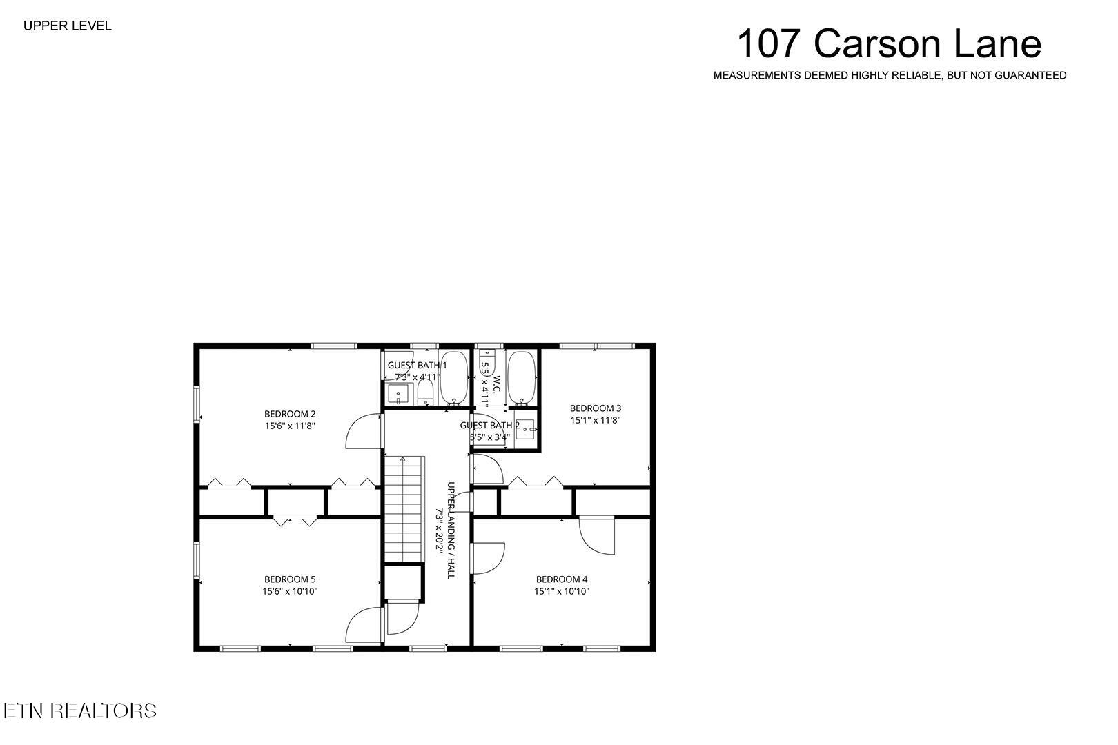 107 Carson Lane Oak Ridge, TN 37830 - Photo 55 of 55 55_CarsonLane_107_FloorPlan-UpperLevel