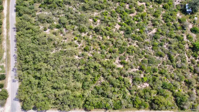 a view of a field with an ocean view