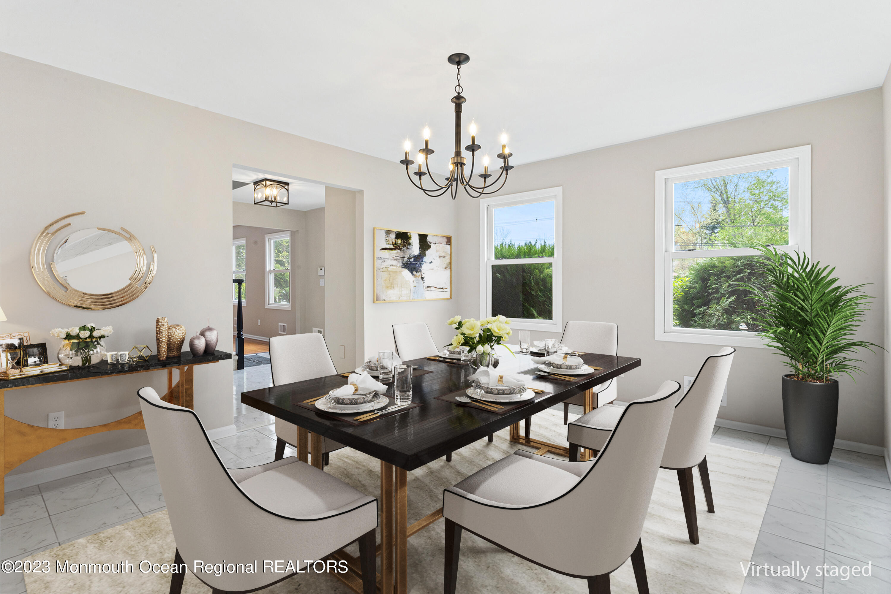 4360 Old Bridge Matawan Road Matawan, NJ 07747 - Photo 12 of 46 a view of a dining room with furniture window and wooden floor