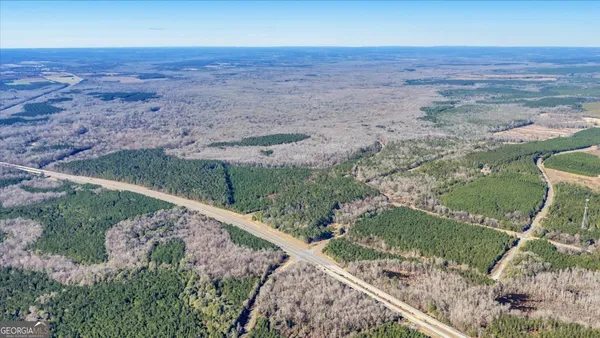 an aerial view of a house