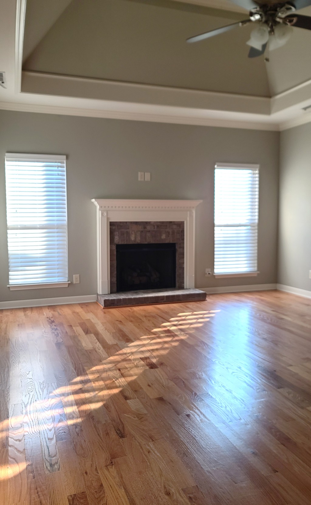 1077 Golf View Way Spring Hill, TN 37174 - Photo 4 of 32 an empty room with wooden floor fireplace and windows