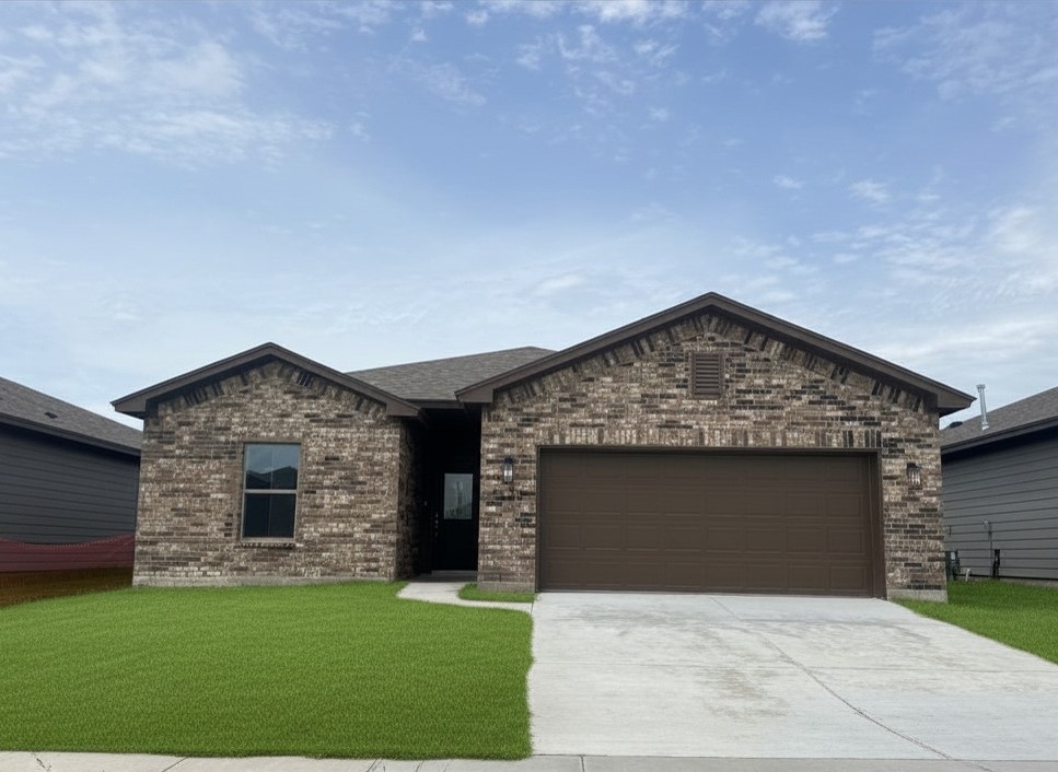a stone house with a outdoor space