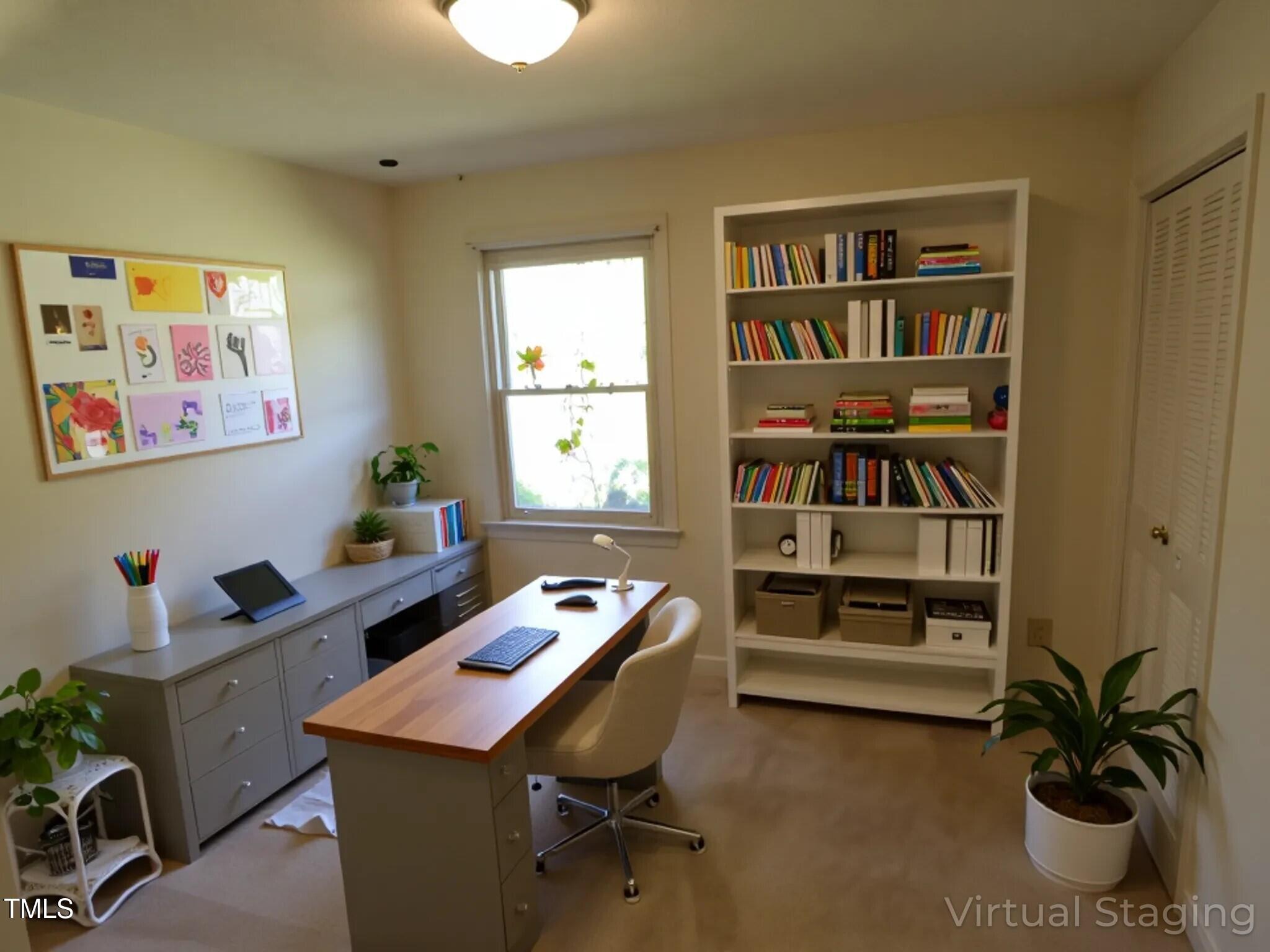 4908 Mandel Road Durham, NC 27712 - Photo 14 of 31 a view of a workspace with furniture and cabinet