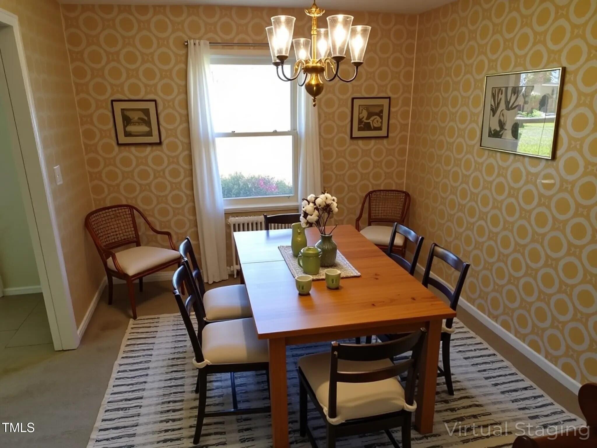 4908 Mandel Road Durham, NC 27712 - Photo 5 of 31 a view of a dining room with furniture and window