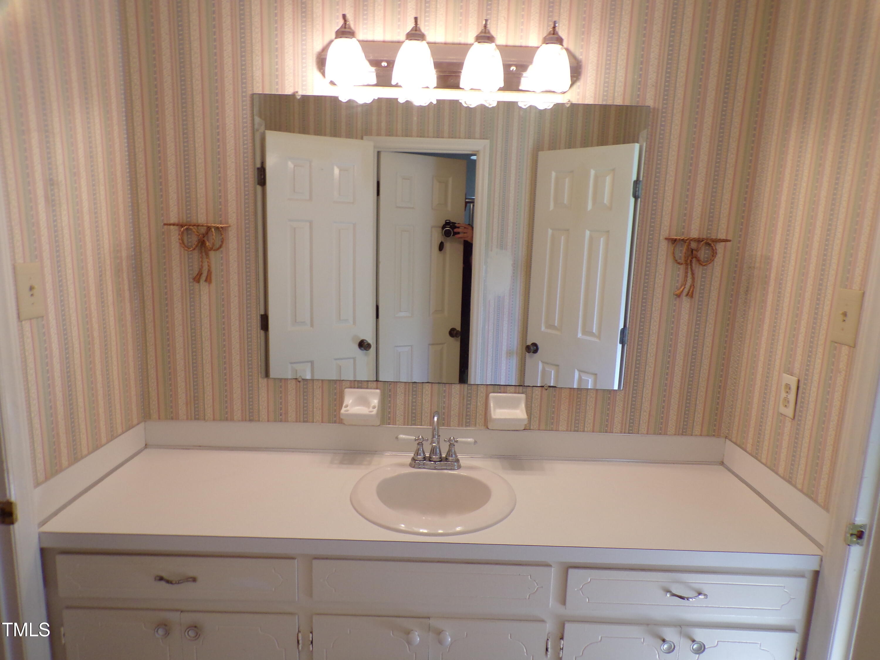 4908 Mandel Road Durham, NC 27712 - Photo 7 of 31 a bathroom with a sink and a mirror
