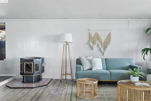 a living room with furniture