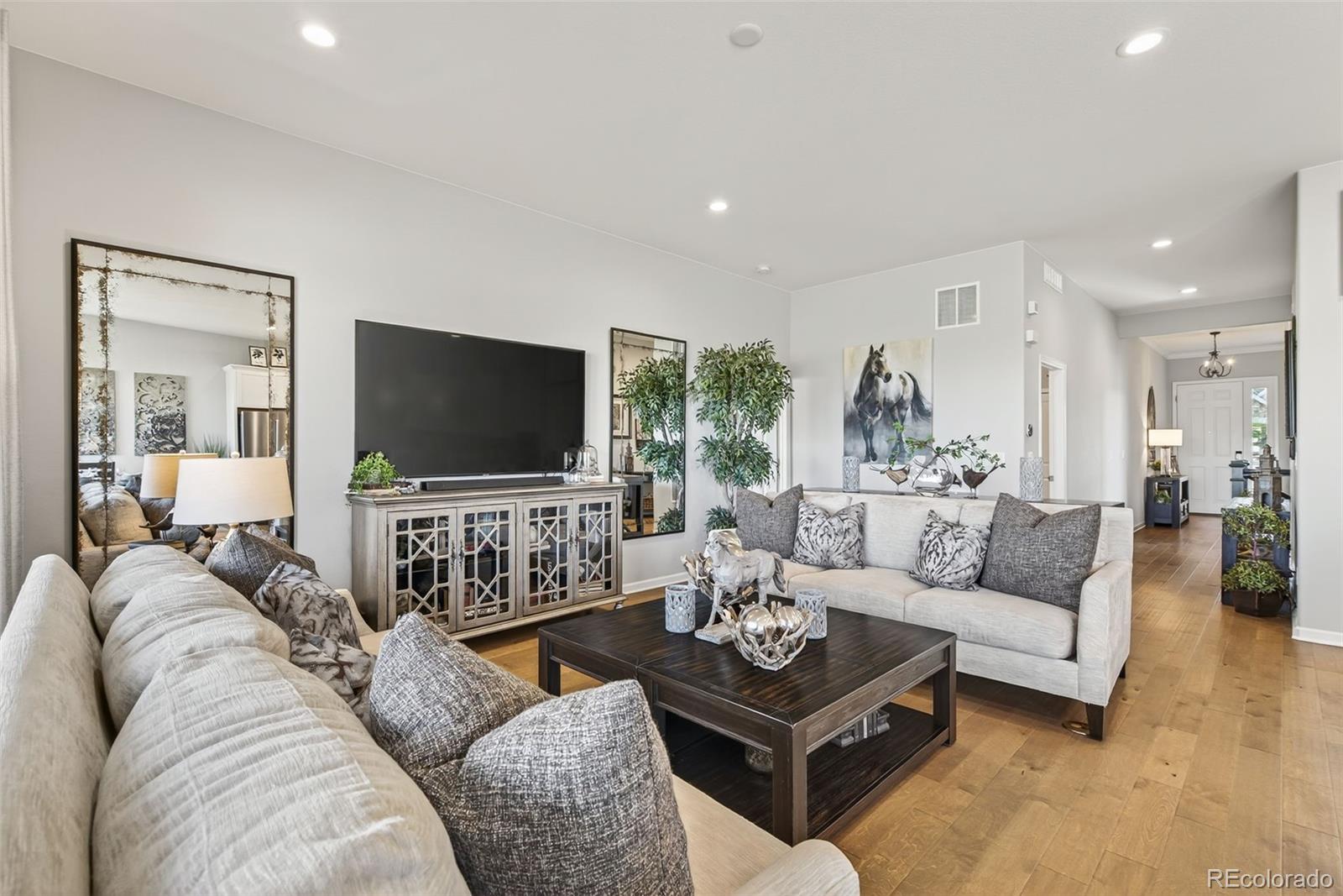 14094 Ivy Court Thornton, CO 80602 - Photo 9 of 44 a living room with furniture and a flat screen tv