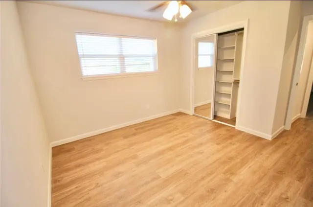 an empty room with a window