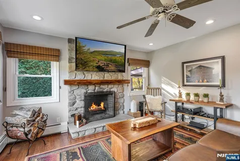 a living room with furniture