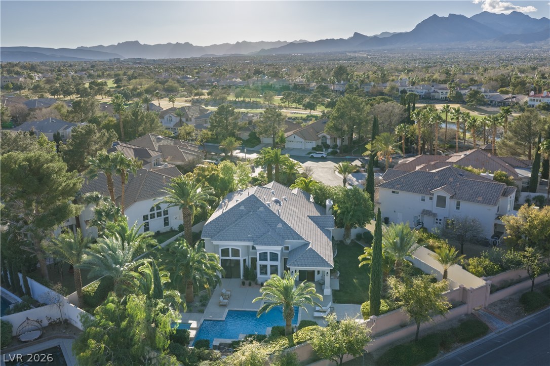 8800 Lusso Las Vegas, NV 89134 - Photo 12 of 85 Aerial view of residential area featuring a mountainous background