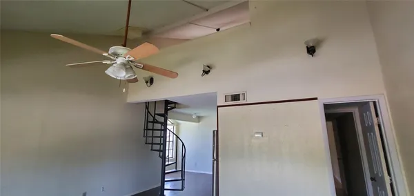 a view of a livingroom with a elevator