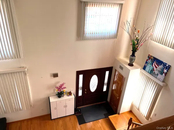 a view of an entryway with a window