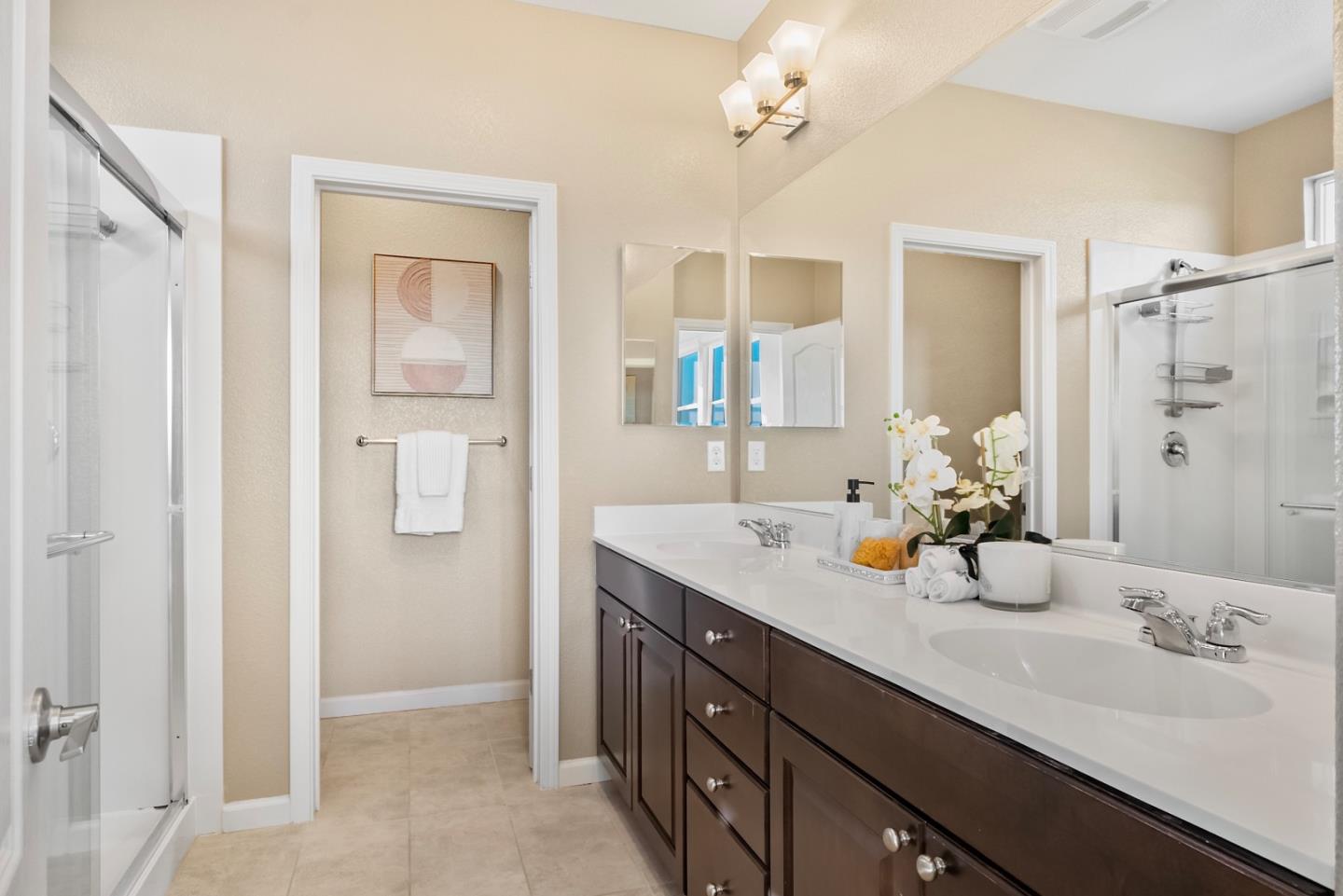 1306 Thistle Place Milpitas, CA 95035 - Photo 23 of 43 a bathroom with a double vanity sink mirror and double
