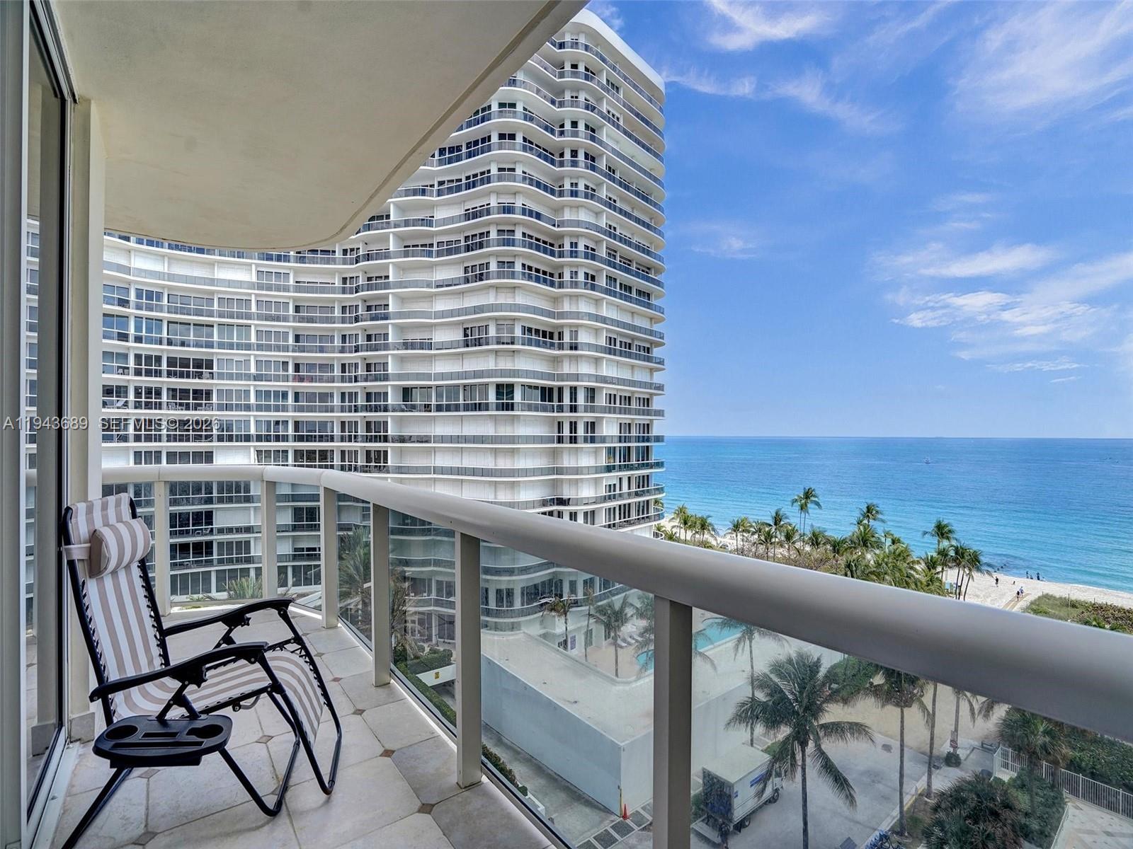9595 Collins Avenue, Unit N8H Surfside, FL 33154 - Photo 15 of 35 view of balcony with seating space