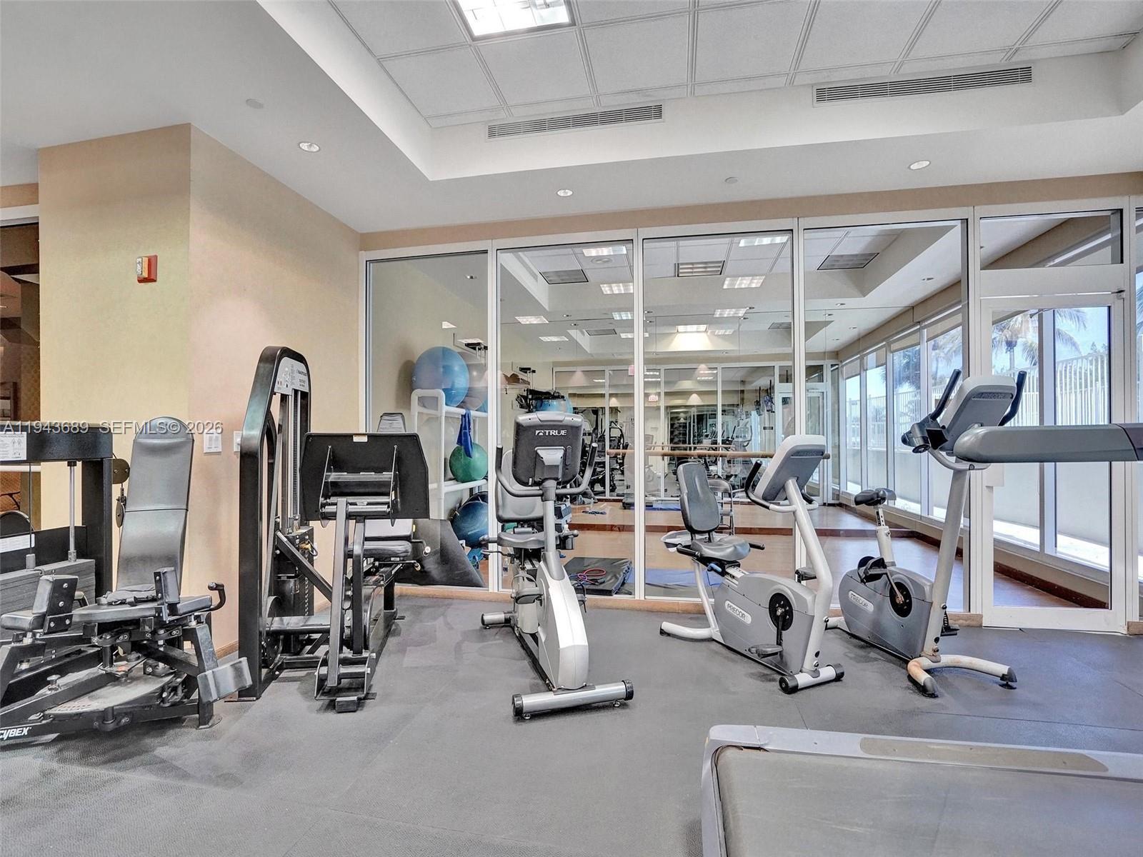 9595 Collins Avenue, Unit N8H Surfside, FL 33154 - Photo 28 of 35 a view of a room with gym equipment