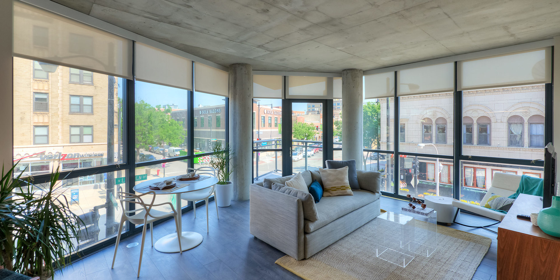 Undisclosed Address Chicago, IL 60657 - Photo 7 of 17 a living room with furniture and floor to ceiling windows