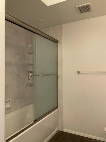 a bathroom with a bathtub