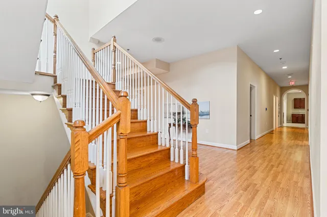 a view of entryway with wooden floor