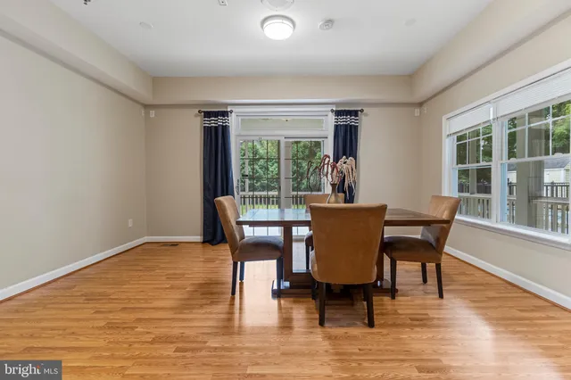 a view of small space with wooden floor