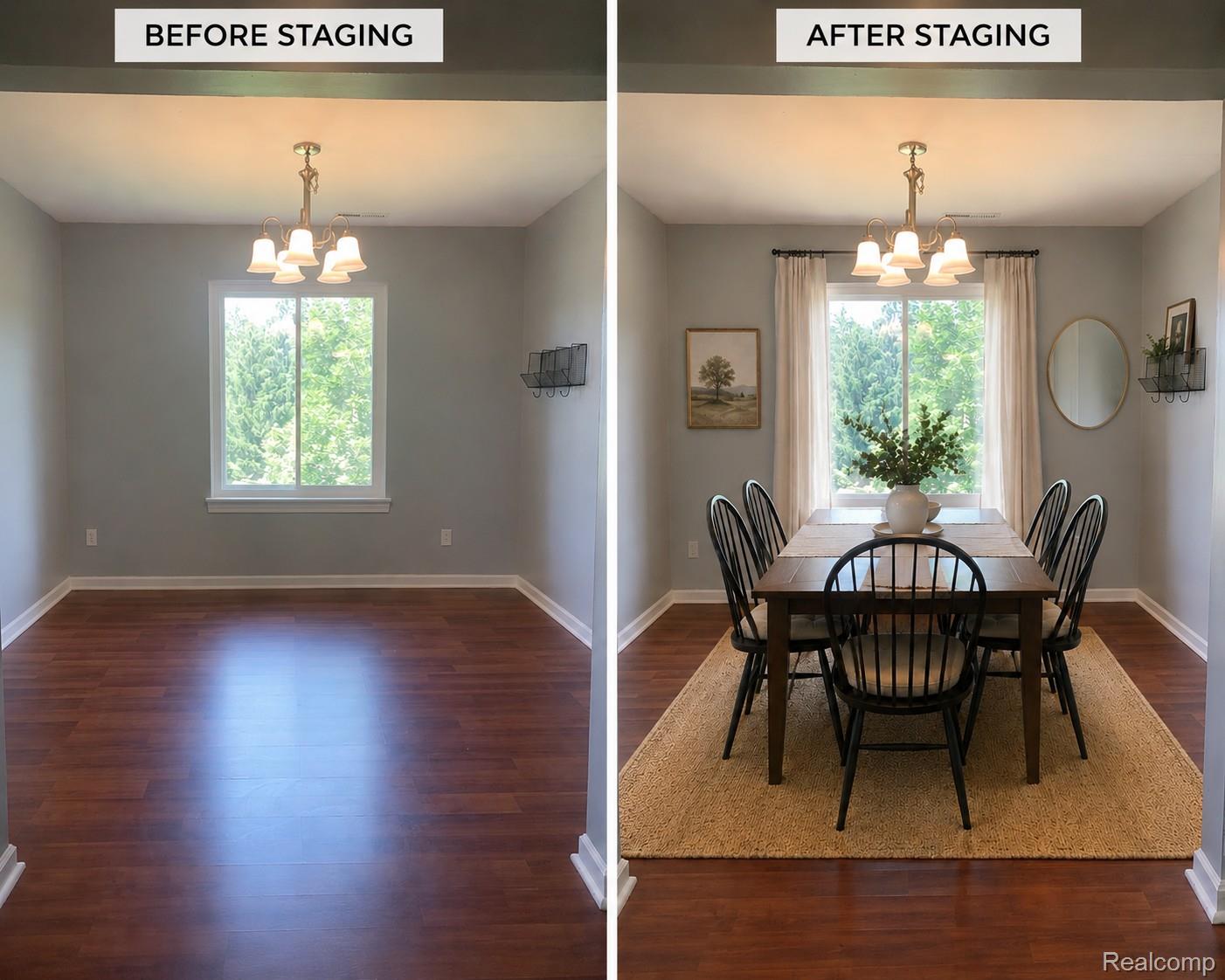 311 West Highland Road, Unit T5 Howell, MI 48843 - Photo 13 of 17 Condo Dining Room Before After.jpeg