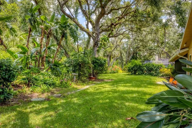 a view of yard with green space