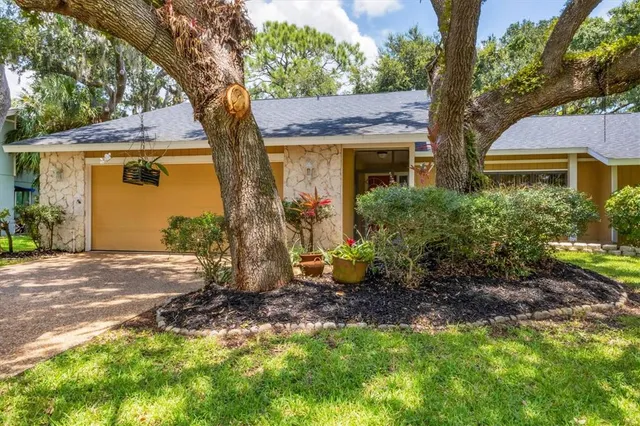a view of a house with a tree and a yard