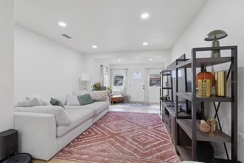 a living room with furniture