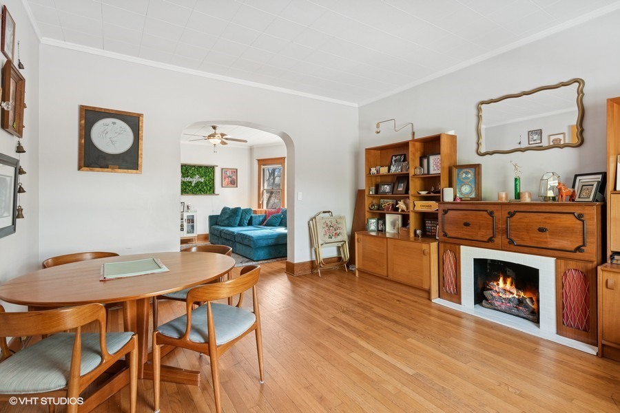 7227 Jackson Boulevard, Unit 2 Forest Park, IL 60130 - Photo 5 of 6 a view of a livingroom with furniture and a fireplace