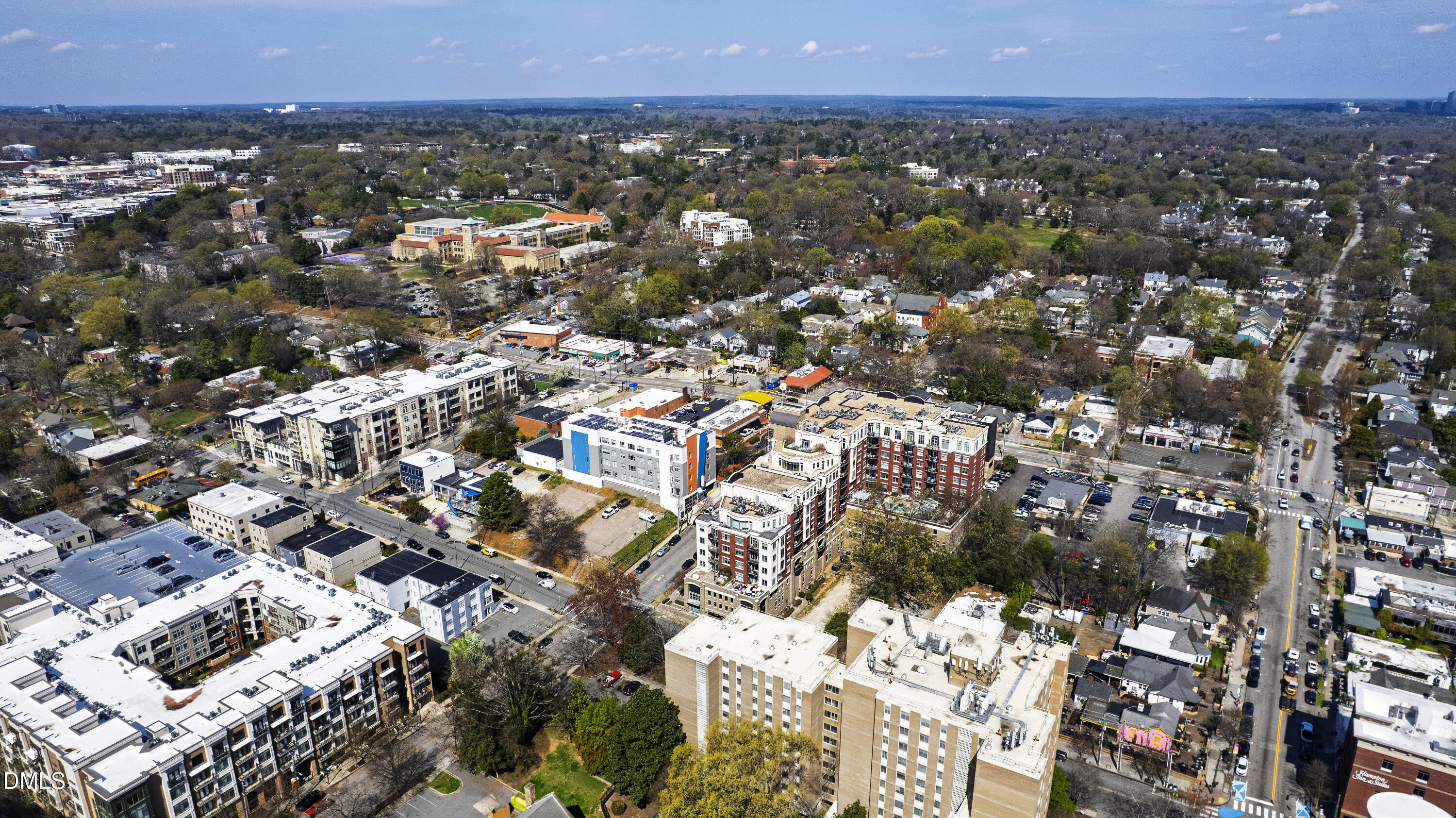 618 North Boylan Avenue, Unit 506 Raleigh, NC 27603 - Photo 67 of 71 an aerial view of a city and mountain view in a city
