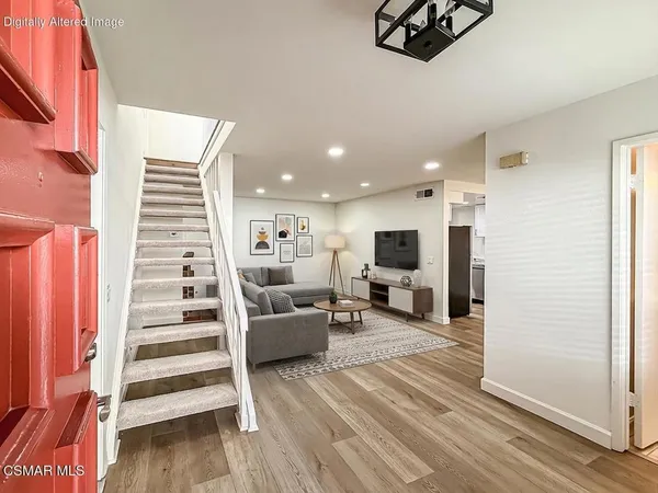 a living room with furniture