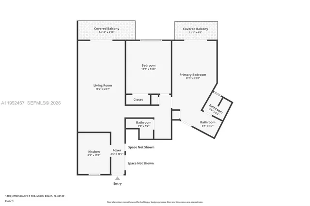 $495,000 | 1840 Jefferson Avenue, Unit 103, Miami Beach, FL 33139