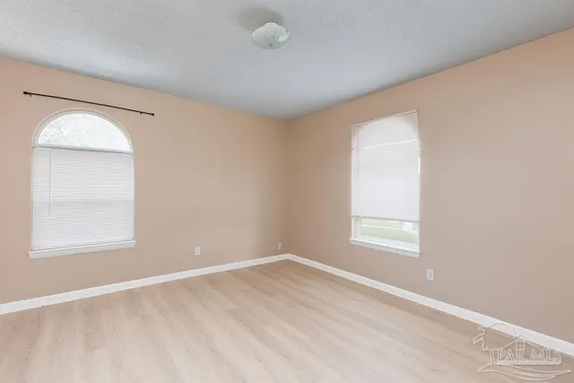 an empty room with a window