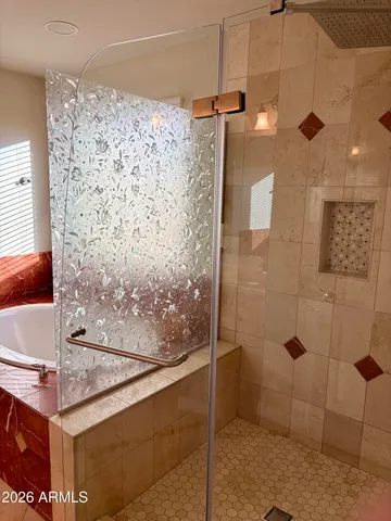 a view of a terrace with seating space